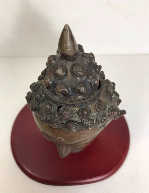 古玩銅器佛首真品鑒賞圖