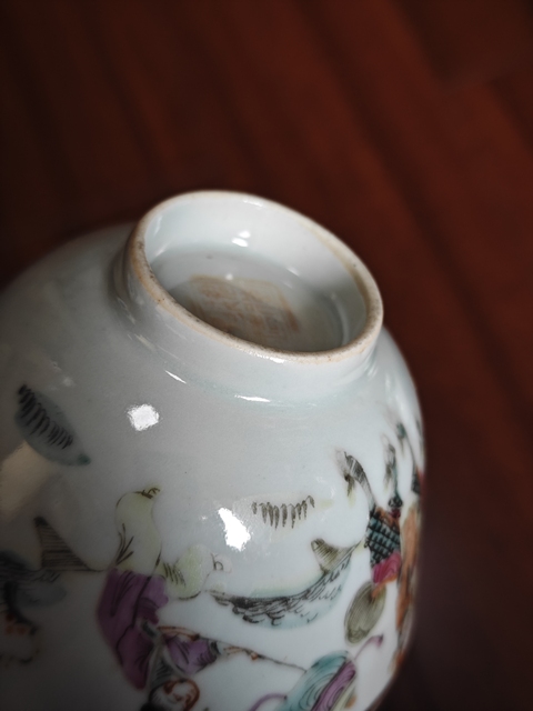 古玩陶瓷粉彩人物故事紋蓋碗真品鑒賞圖