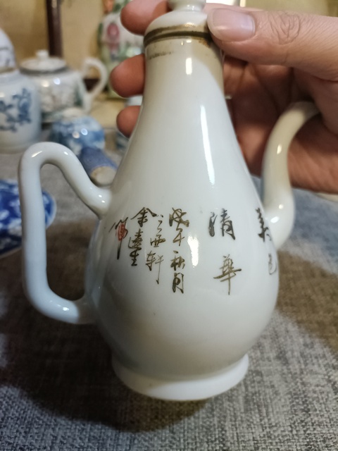 古玩陶瓷民國粉彩桃花美女圖茶壺拍賣,當前價格5888元