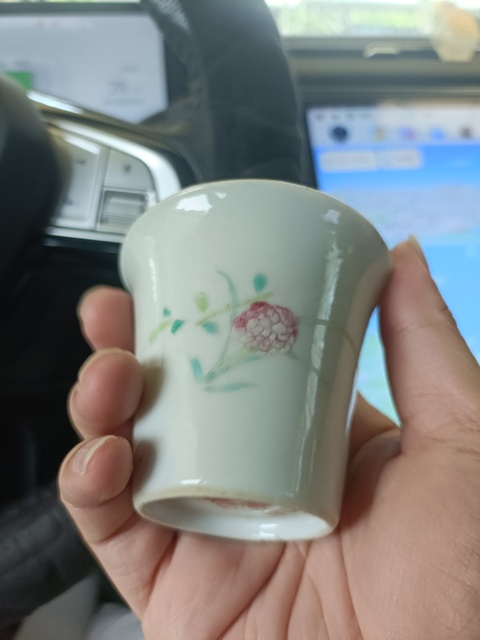 古玩陶瓷民國(guó)粉彩花卉紋馬蹄杯拍賣，當(dāng)前價(jià)格2888元