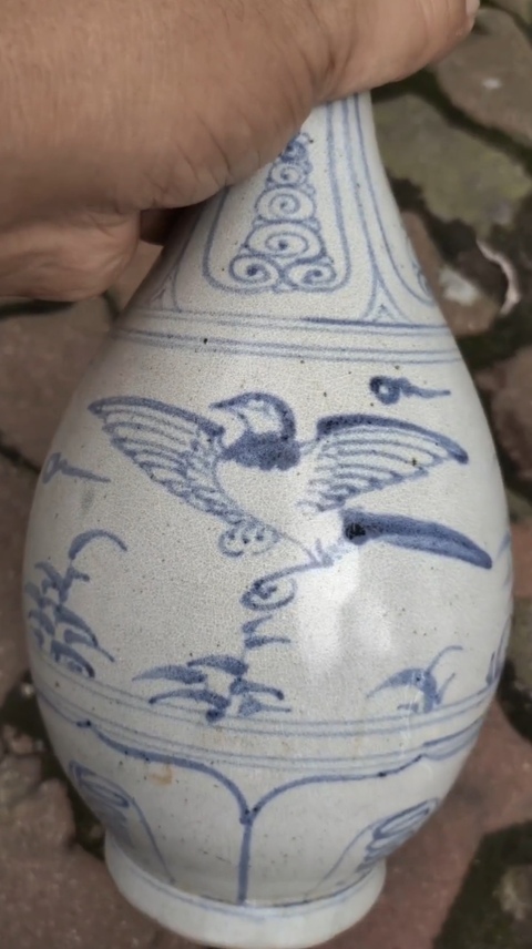 古玩陶瓷晚明安南窯玉壺春瓶拍賣，當前價格2000元