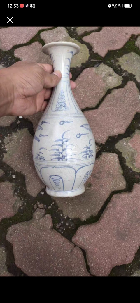 古玩陶瓷晚明安南窯玉壺春瓶拍賣，當前價格2000元