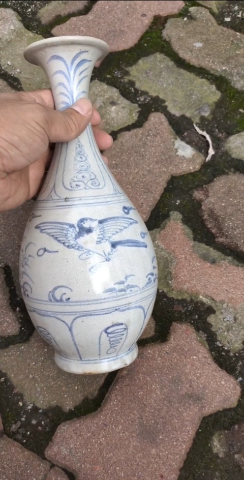 古玩陶瓷晚明安南窯玉壺春瓶拍賣，當前價格2000元