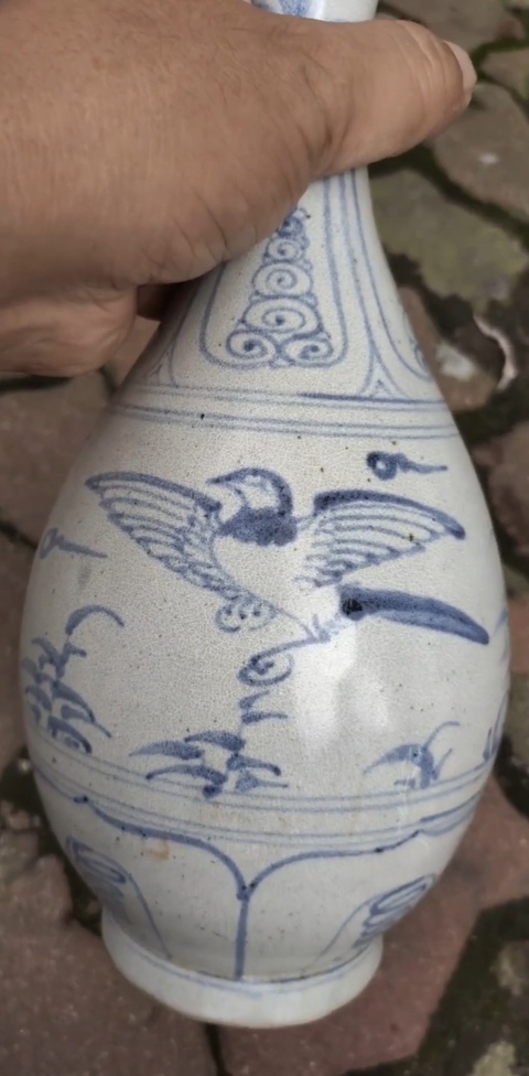 古玩陶瓷晚明安南窯玉壺春瓶拍賣，當前價格2000元