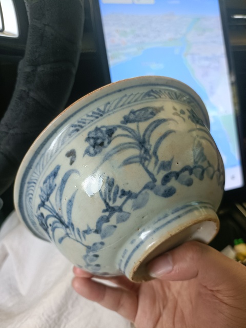 古玩陶瓷空白期青花花卉紋碗拍賣,當前價格2888元