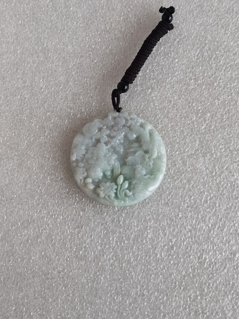 古玩玉器天然翡翠雕“山水牌”拍賣,當前價格298元