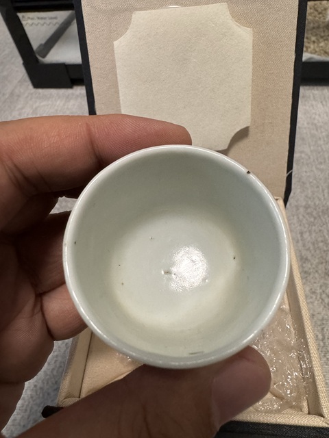 古玩陶瓷青花人物紋臥足杯真品鑒賞圖