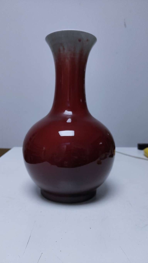 古玩陶瓷郎紅釉撇口瓶拍賣，當前價格1500元