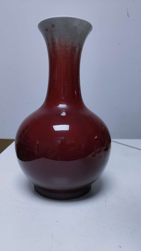 古玩陶瓷郎紅釉撇口瓶拍賣，當前價格1500元
