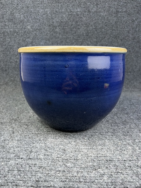 古玩陶瓷霽藍釉案頭缸拍賣,當前價格5388元