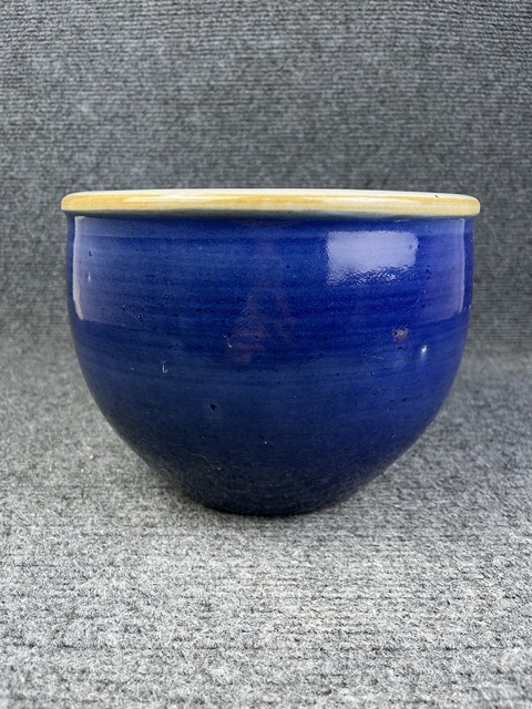 古玩陶瓷霽藍釉案頭缸拍賣,當前價格5388元