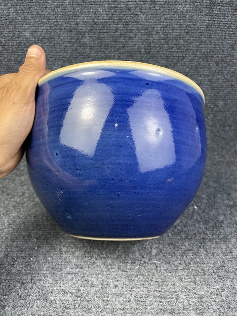 古玩陶瓷霽藍釉案頭缸拍賣,當前價格5388元