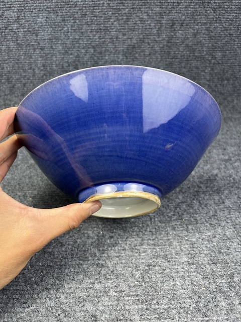 古玩陶瓷茄皮紫大碗拍賣，當前價格3588元