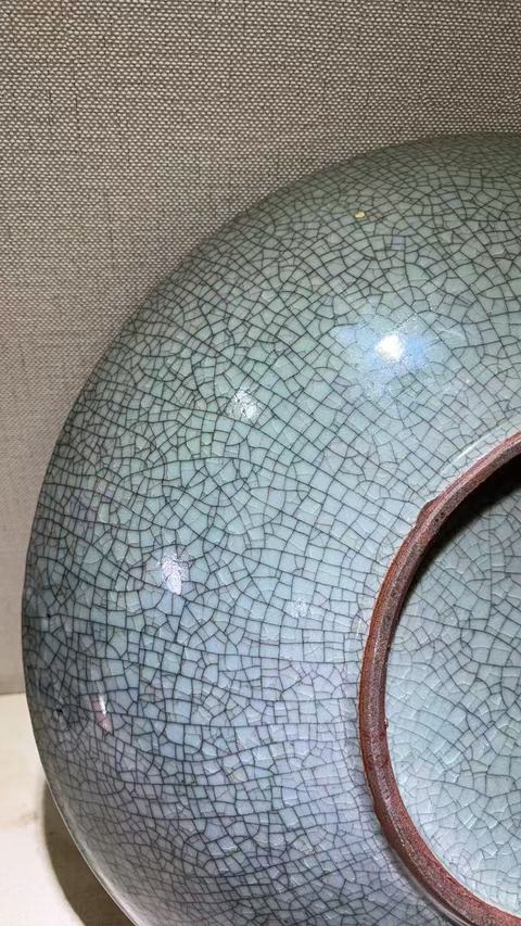 古玩陶瓷哥釉盤真品鑒賞圖
