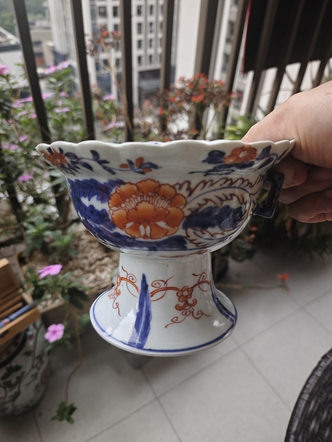 古玩陶瓷晚清全品粉彩詩文蓋碗拍賣,當前價格988元