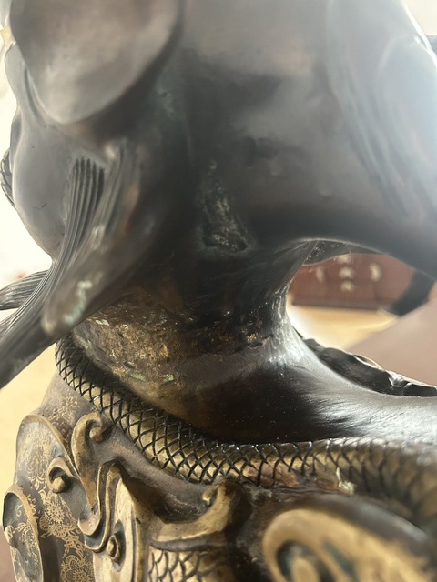 古玩銅器銅麒麟真品鑒賞圖