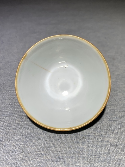 古玩陶瓷晚清爐鈞釉杯真品鑒賞圖