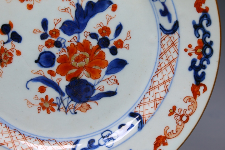古玩陶瓷清康熙·青花礬紅描金折枝牡丹紋折沿盤拍賣,當(dāng)前價格672元