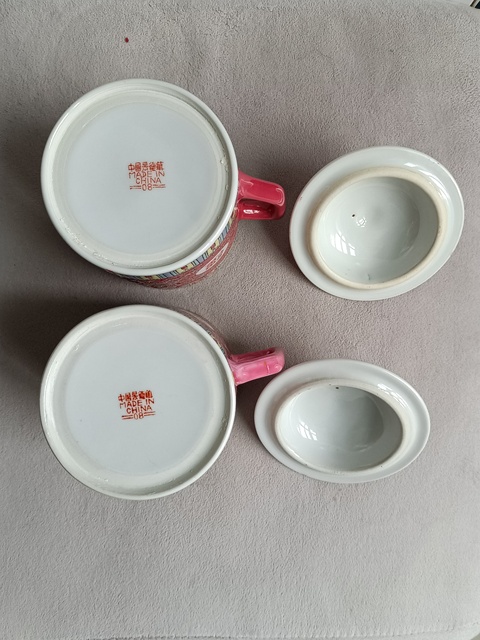 古玩陶瓷胭脂紅粉彩萬壽無疆紋蓋杯拍賣，當前價格280元