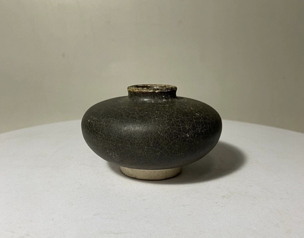 古玩陶瓷黑釉水盂真品鑒賞圖