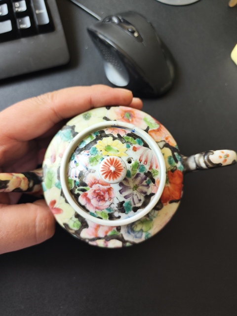 古玩陶瓷民國粉彩百花壺真品鑒賞圖