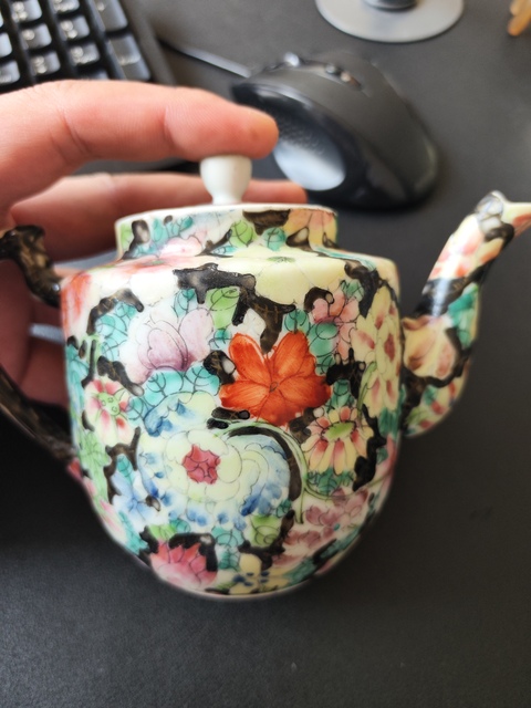 古玩陶瓷民國粉彩百花壺真品鑒賞圖