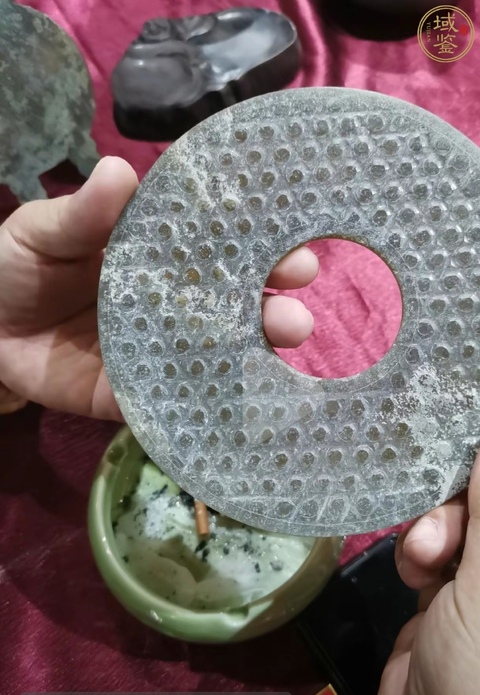 古玩玉器做舊仿漢代“蒲紋玉璧”真品鑒賞圖