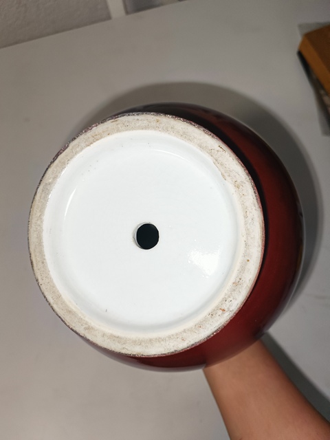 古玩陶瓷鈞紅窯變釉賞瓶真品鑒賞圖