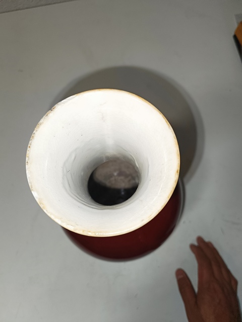 古玩陶瓷鈞紅窯變釉賞瓶真品鑒賞圖