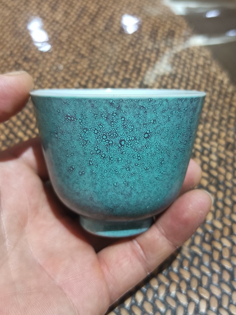 古玩陶瓷清宣統 爐鈞釉杯真品鑒賞圖