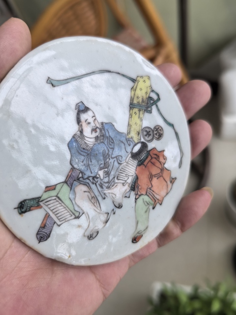 古玩陶瓷人物紋瓷板畫真品鑒賞圖
