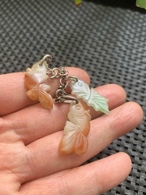 古玩玉器清代翡翠雕“魚形墜飾”拍賣，當前價格18000元