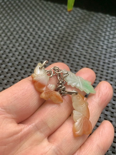 古玩玉器清代翡翠雕“魚形墜飾”拍賣，當前價格18000元