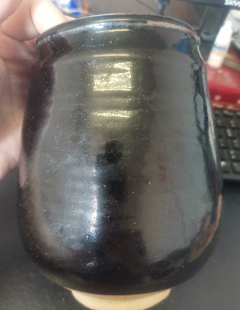 古玩陶瓷磁州窯黑釉雞心罐形花器拍賣,當(dāng)前價格5000元