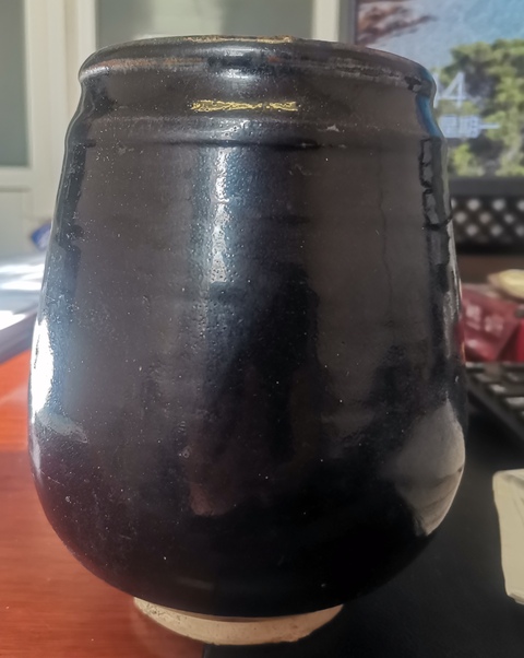 古玩陶瓷磁州窯黑釉雞心罐形花器拍賣,當(dāng)前價格5000元