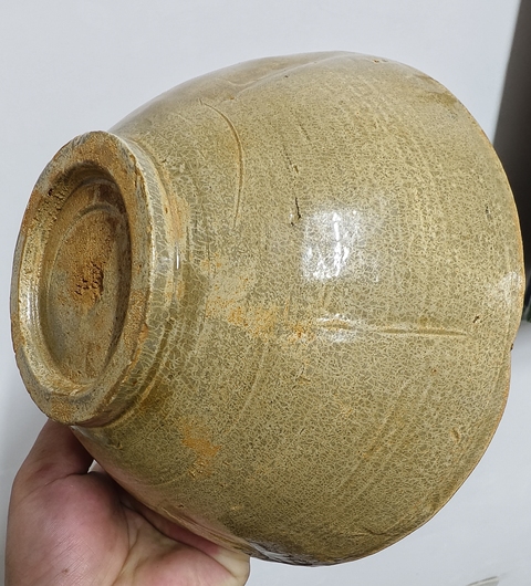 古玩陶瓷五代?越窯青釉出筋花口碗拍賣，當前價格3888元