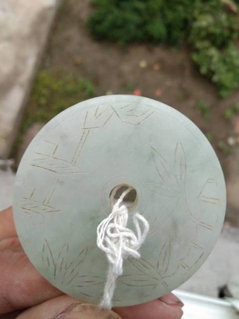 古玩玉器翡翠雕“吉語璧”真品鑒賞圖