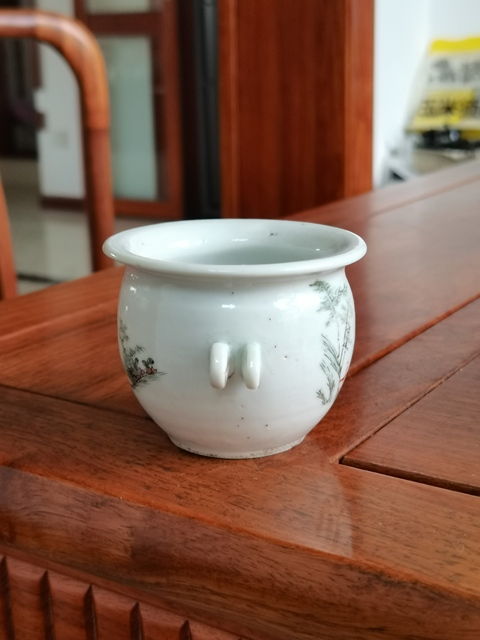 古玩陶瓷清晚期 粉彩竹林七賢鳥食缸拍賣,當前價格3180元