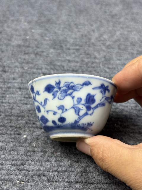 古玩陶瓷青花牡丹花卉紋杯拍賣，當(dāng)前價格599元