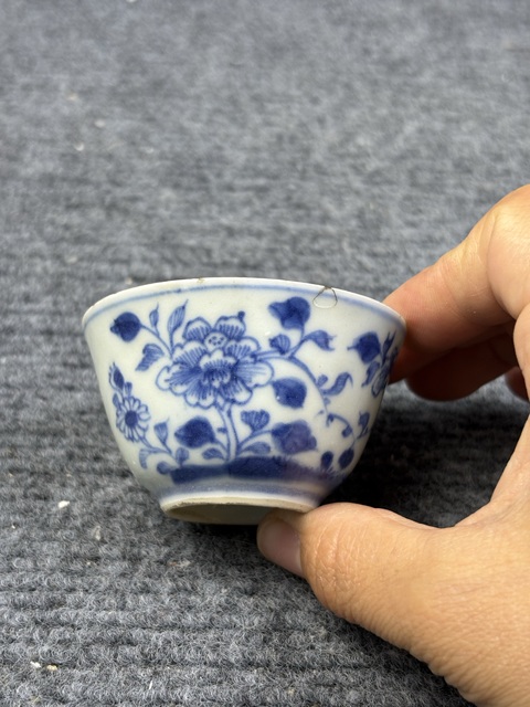 古玩陶瓷青花牡丹花卉紋杯拍賣，當(dāng)前價格599元