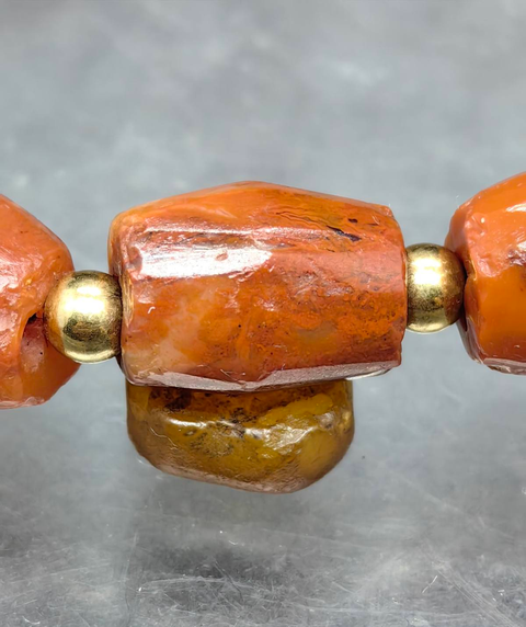 古玩玉器3000-4000 年高古紅瑪瑙手鏈拍賣,當前價格900元