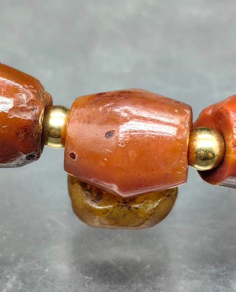 古玩玉器3000-4000 年高古紅瑪瑙手鏈拍賣,當前價格900元