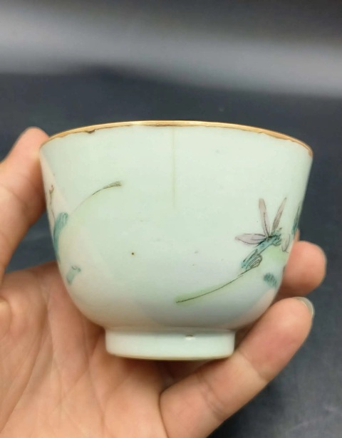 古玩陶瓷麒麟送子粉彩杯拍賣,當(dāng)前價格588元