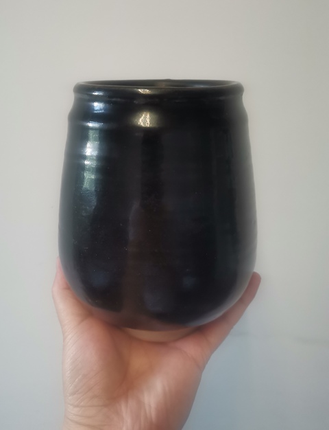 古玩陶瓷磁州窯黑釉雞心罐形花器拍賣,當(dāng)前價格5000元