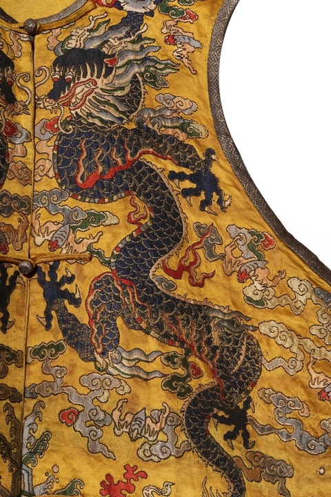 古玩雜項織錦馬甲真品鑒賞圖