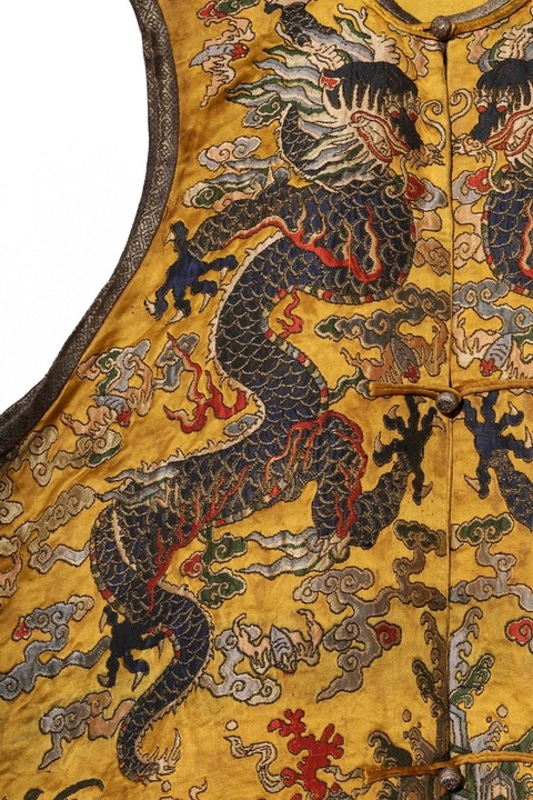 古玩雜項織錦馬甲真品鑒賞圖
