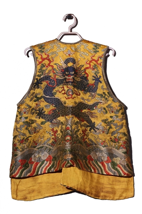 古玩雜項織錦馬甲真品鑒賞圖