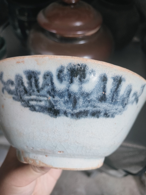 古玩陶瓷清代青花園林山水大碗拍賣，當前價格999元