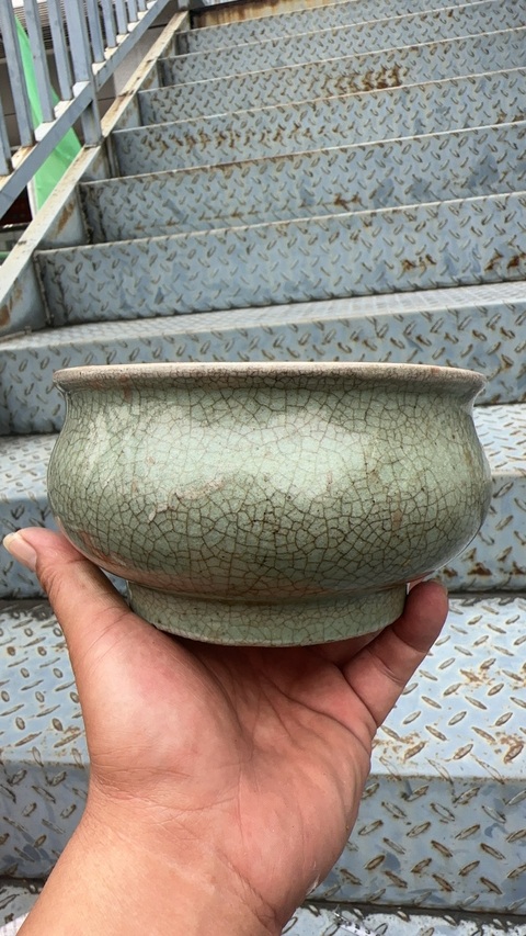 古玩陶瓷雍乾綠哥釉香爐拍賣，當前價格26000元