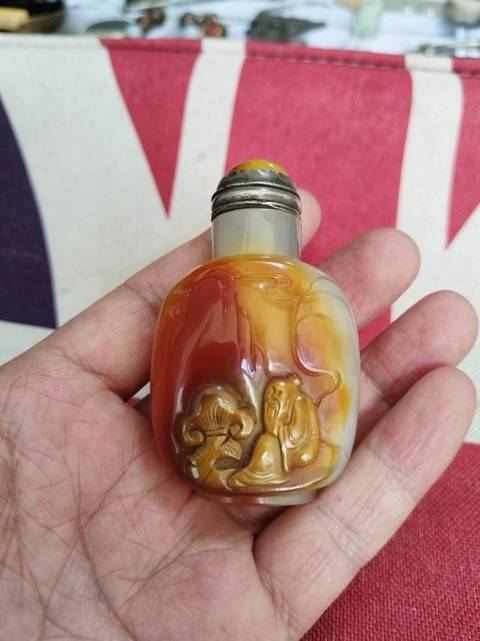 古玩雜項瑪瑙鼻煙壺真品鑒賞圖
